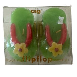 TAG Set of 2 Floating Candles Flip-flop Sandals Green - Vintage